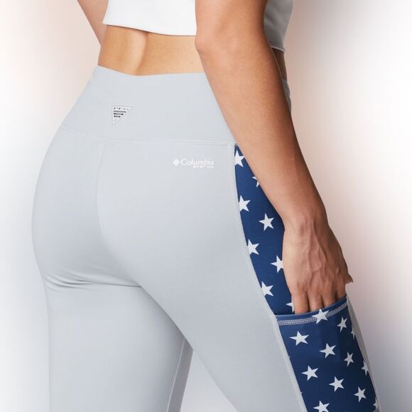 COPY - Columbia Tidal Leggings for the Patriotic Woman Size Small Stars and Str… - Picture 3 of 11